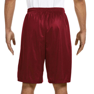 Shorts de baloncesto sublimados personalizados para hombre, pantalones cortos deportivos de malla de color sólido con logotipo personalizado y bolsillos, en venta. - Product Image 2