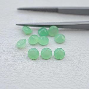 Chrysoprase naturelle 7mm facettes ronde brillant coupe vert pierres précieuses en vrac en gros bricolage pour la fabrication de bijoux anneau pendentif boucles d'oreilles - Product Image 2