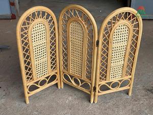 Rattan Folding <b>Room</b> <b>Divider</b> Tropical Style Arched Design Living <b>Room</b> Decor - Product Image 2