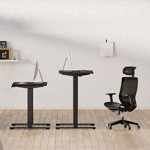 Electric Home <b>Office</b> <b>Computer</b> Workstation Adjustable Height Standing Desk with Two-Piece 55 X Tabletop Sit Stand Desk - Product Image 4