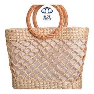 BEST SELLER Sustainable Premium Fashionable Rattan Handbag Available Durable Eco Friendly Woven Travel Beach <b>Bag</b> Wholesale - Product Image 1