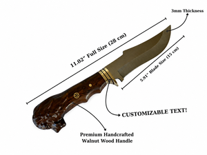D2 Steel <b>Knife</b> Custom Bowie Hunting Bowie <b>Knife</b> <b>Bone</b> <b>Handle</b> Fixed Blade Outdoor Survival Cutting - Product Image 4