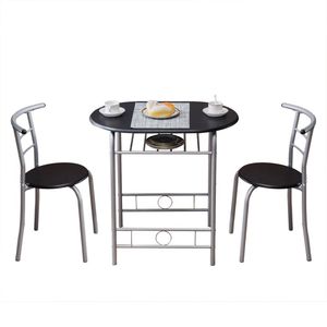 Set Tavolo e Sedie Moderno in PVC per Casa, Ufficio e Appartamento/Villa, Nero - Product Image 1