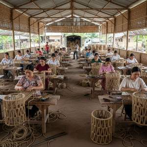 Woven Rattan Lampshades Handmade Natural Wicker Lamp Shade Cover Cylinder Design for Pendant Table and Floor Lamp Decor - Product Image 4