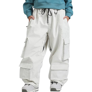 Customized Adults Zipper High Waist Multi-pockets Baggy Snowboard Pant Women Waterproof Wind Resistant Loose Wide Leg Cargo - Product Image 1