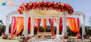 Concepto brillante Boda hindú Mandap EE. UU. Mejor decorado Boda Cristal Mandap Último diseño Boda Fibra Cristal Mandap EE. UU. - Product Image 4