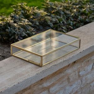 Customized Glass Partition Storage Box With Metal Frame For Jewelry Organizers And Decorative Use - Product Image 5