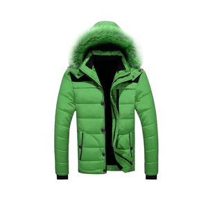 Blouson bomber formel vert pour homme avec garniture en fourrure, coupe-vent, manteau de printemps, rembourrage épais en polyester, coupe classique, logo sur le devant - Product Image 4