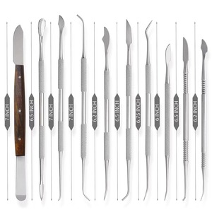 Outils de sculpture de cire manuels pour étudiants en médecine, 10 pièces, en acier inoxydable allemand, certifiés CE, avec poignée ergonomique, instruments dentaires - Product Image 5