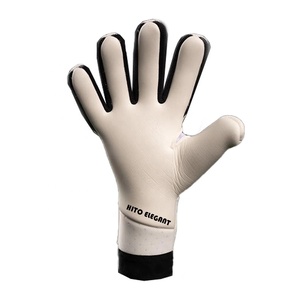 Custom Design White and black Breathaprene Soccer Full Finger Goalkeeper Gloves 4mm German Latex Sillicon Inject Elastic strap - Product Image 2