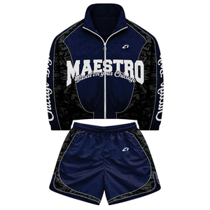 Ensemble court coupe-vent en nylon personnalisable avec logo pour homme – Style vintage universitaire streetwear, OEM, marque privée, léger, patchwork, sweats à capuche d'été - Product Image 4