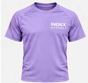 <b>Men's</b> Purple Short Sleeve Quick Dry Index Apparel T-Shirt Regular Fit O-Neck Jersey Fabric Casual Style - Product Image 1
