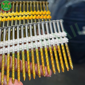 4000 piezas de clavos galvanizados amarillos de 3'' x 0.120 con vástago de tornillo y cabeza a cuadros para carpintería |   Clavos en tiras de plástico - Product Image 3