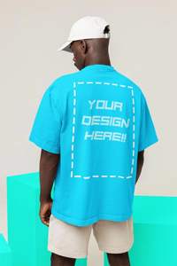 T-shirt personnalisé en coton imprimé coupe ample menthe, style streetwear, épais et oversize, avec motif graphique vintage pour homme, vente en gros - Product Image 2