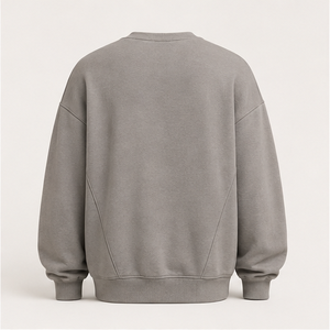 Sudadera Personalizada para Hombre, Cuello Redondo, Estilo Relajado, Color Gris Cálido, Tejido Suave, Mezcla de Modal y Felpa, MCRW-0036 - Product Image 3