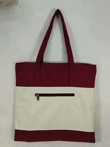 Premium Poly Canvas Casual Tote <b>Bag</b> with Front Zipper Pocket Two Handles <b>Reusable</b> <b>Shopping</b> <b>Bag</b> for Women Christmas Daily Use - Product Image 1