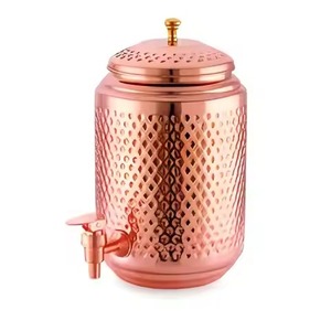 Stylish Copper Water <b>Dispenser</b> Large Water Container with Tap Suitable for Home Kitchen Dining Table Setup - Product Image 1