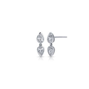 Elegant Pear Drop Earrings <b>Sterling</b> <b>Silver</b> 14K Gold Plated <b>Stud</b> Earrings Gift Hypoallergenic Jewelry Anniversary Gift for Her - Product Image 3