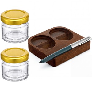 Support de stylo en verre cristal avec design facetté - Accessoire de bureau en gros - Product Image 4