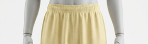 Shorts en maille jaunes à taille élastique, coupe régulière, respirants, vêtements de sport d'été pour adultes, couleur unie, sans poches - Product Image 3