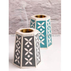 Portavelas y Quemador de Incienso Ecológico con Incrustaciones de Hueso y Madera para Decoración del Hogar, Venta al por Mayor desde India - Product Image 3