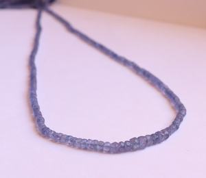 ลูกปัดแทนซาไนต์สีน้ำเงินธรรมชาติทรงรอนเดลล์ขนาด 3-4 มม. ลูกปัดพลอยแทนซาไนต์ทรงรอนเดลล์ขนาด 18 นิ้ว สำหรับทำเครื่องประดับขายส่ง - Product Image 2