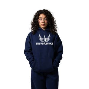 Sweat-shirt à capuche pour femme, bleu marine, manches longues, en molleton, décontracté, pour la salle de sport, vêtements de sport, doux et confortable - Product Image 1
