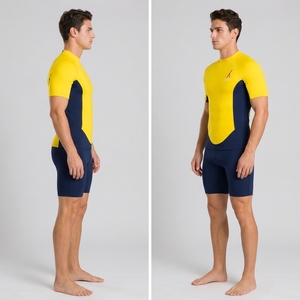 Maillots de bain légers pour hommes, séchage rapide, manches courtes, sublimation personnalisée, vente en gros - Product Image 4