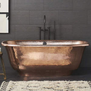 Hot sale copper bath <b>tub</b> with antique hammered design rustic freestanding soaking bowl for cozy stylish bathrooms - Product Image 2