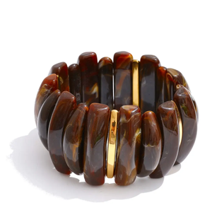Brazalete de Resina Acrílica SOFIYA CRAFT, Diseño Moderno y Ancho, con Patrón de Flores, para Mujer, Ideal para Regalo - Product Image 4