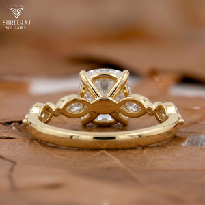 Square Cushion Diamond Engagement Rings 3.55 CTW Lab grown Diamond Rings Eternity Band 14K Solid Gold IGI Certified Fine Jewelry - Product Image 3