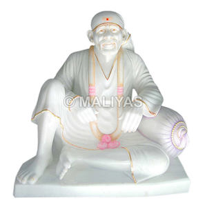 รูปปั้นพระศรีศรีสุทิธรณ์ ดวารัคามัย ทำจากหินอ่อน |   รูปปั้นพระศรีศิริไสบาบาหินอ่อนสีขาวสำหรับวัดและบ้าน - MALIYAS - Product Image 1