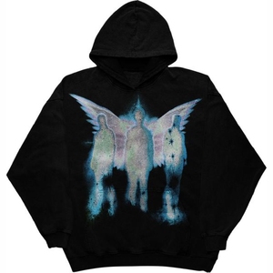 Sudadera con capucha para hombre de corte holgado, estilo streetwear, con lavado ácido, efecto desgastado y bordes deshilachados, de tejido grueso, de estilo casual y estético - Product Image 1