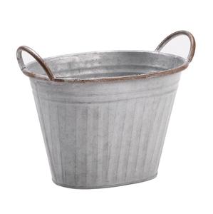 Nouvelle jardinière ronde en métal galvanisé finition rustique, taille, forme et couleur personnalisables, articles de jardin - Product Image 5