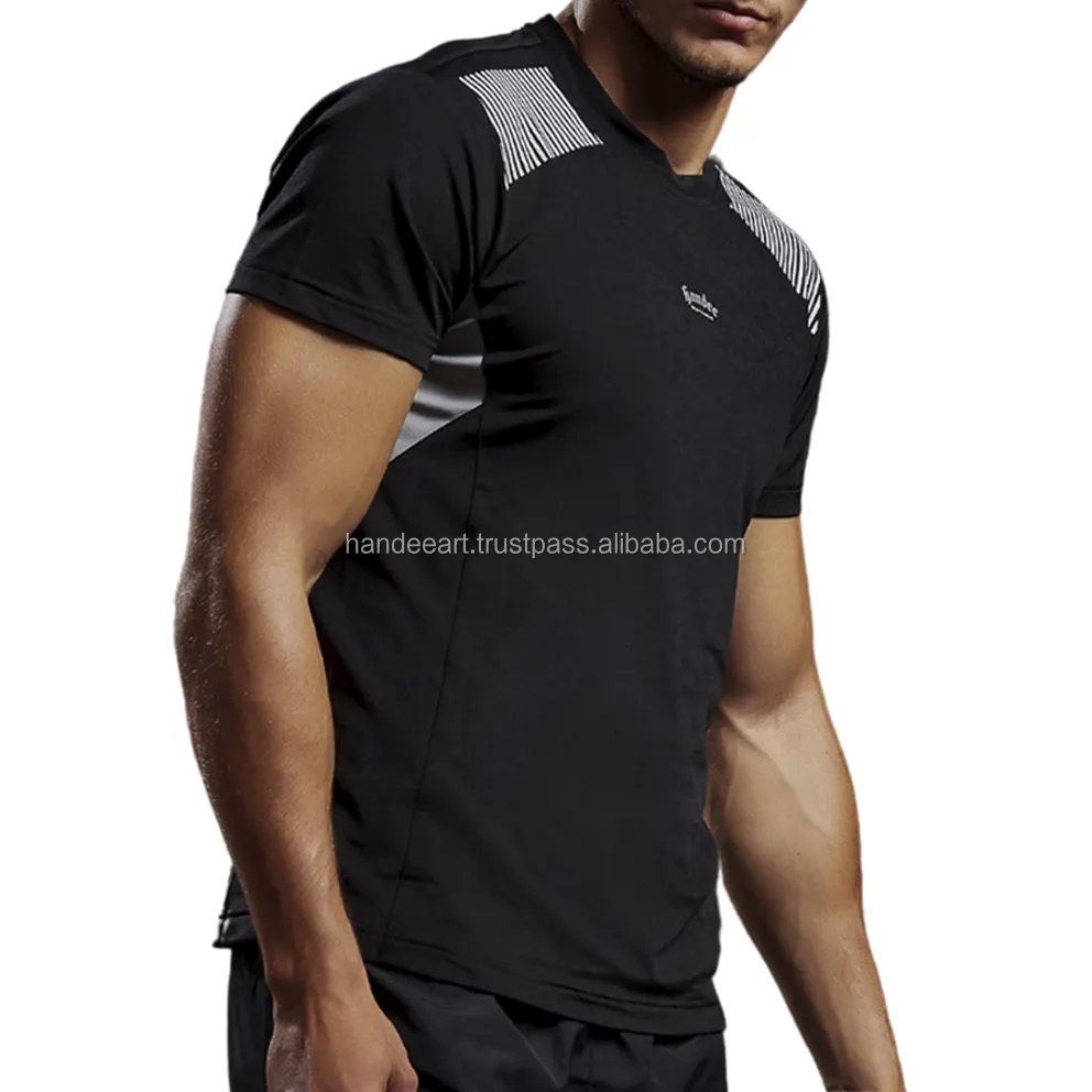 Pakaian Olahraga Grosir untuk Pria Kinerja Kualitas Tinggi Berkelanjutan Spandeks Gym Pakaian Gym Merek Kaus Kustom