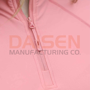 Luxury Women Equestrian <b>Base</b> <b>Layer</b> Zipper <b>Long</b> <b>Sleeve</b> Skinny Fit Riding Shirt Stretch Breathable Anti Odor OEM - Product Image 5