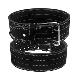QST INTERNATIONAL Double Prong Cowhide Leather Weight Lifting <b>Belt</b> Gym <b>Squats</b> Waist Support Workout Deadlift Power <b>Belt</b> Custom - Product Image 1