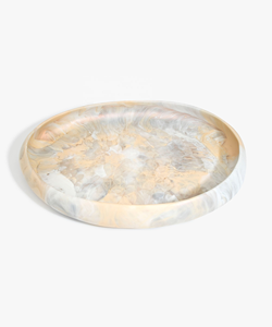 Plat à salade moderne de luxe en résine, assiettes japonaises, accessoires pour fruits, motif tourbillon, forme irrégulière, fait main, durable - Product Image 2