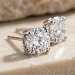 0.50ct Lab Grown Diamond Claw Setting 4 Prong Stud Earrings IGI Certified Trendy Everyday Light Weight Custom Made 10k 14k 18kt - Product Image 2