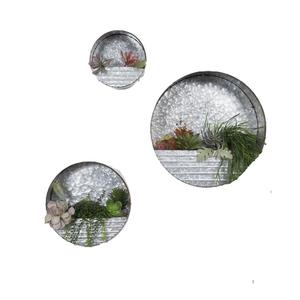 Jardinière suspendue style ferme en métal galvanisé pour intérieur et extérieur, pot décoratif mural pour plantes aromatiques avec finition lavée - Product Image 5