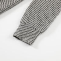 Pull-over décontracté surdimensionné en maille à manches longues, élégant pour l'automne et l'hiver, en polaire brodée, anti-boulochage, respectueux de l'environnement