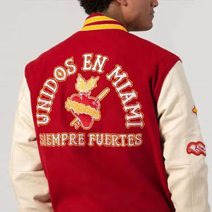 Chaqueta Varsity Personalizada para Hombre, con Parches Bordados, Estilo Bomber, Cierre de Botones, Puños y Dobladillo Acanalados, Estilo Urbano, Chaquetas de Béisbol - Product Image 2
