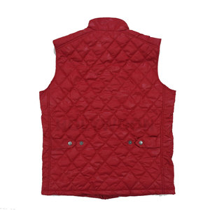 Gilet matelassé rouge pour homme, col montant, fermeture boutonnée, vêtement décontracté d'automne, rembourrage en polyester, veste pour homme - Product Image 4