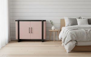 Buffet moderne à 2 portes en chêne massif pour salon - Rangement écologique résistant à l'eau au design minimaliste - Product Image 6