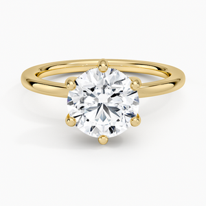 Anillo de compromiso de diamantes solitario con halo oculto - Product Image 1