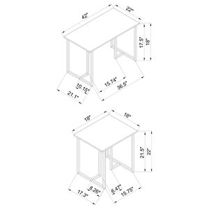Set da soggiorno in 3 pezzi grigio e nero stagionato pezzi occasionali per l'arredamento della casa - Product Image 5