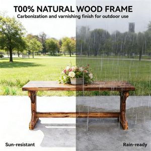 Banc en bois d'extérieur pour jardin, terrasse, porche ou parc - Product Image 2