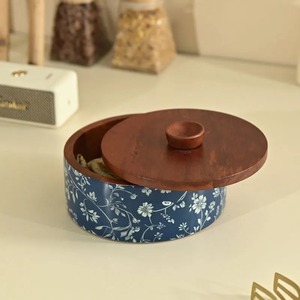 Wooden Polished Enamel Coated Durable Insulated Non-Stick Casserole <b>Lid</b> Eco-Friendly Minimalist Design Handmade 20cm Storage Box - Product Image 3