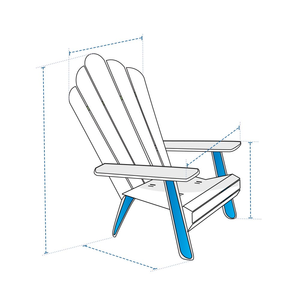 Housse de chaise Adirondack standard Custo HDT Y du Vietnam, imperméable, résistante aux UV, anti-poussière, beige - Product Image 2