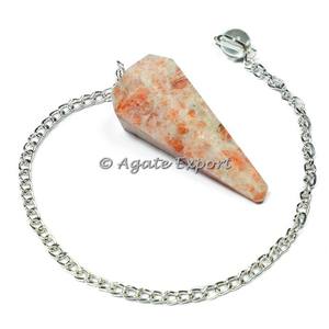 Venta al por mayor de péndulos facetados de Chakra de multi-fluorita, Péndulo de cristal curativo de ágata con cadena de material de piedras preciosas - Product Image 5